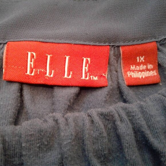 Elle Ruffle Short Ruffle Sleeve Top: Blue: Size: 1X - Picture 8 of 11